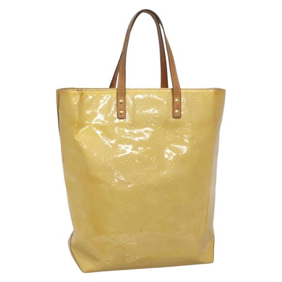 LOUIS VUITTON Monogram Vernis Reade MM Hand Bag Beige M91141 - Picture 1 of 16
